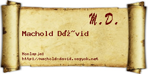 Machold Dávid névjegykártya