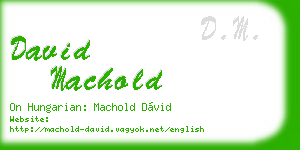 david machold business card