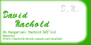 david machold business card